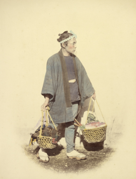 Japanese Cook, Returning from Market Image